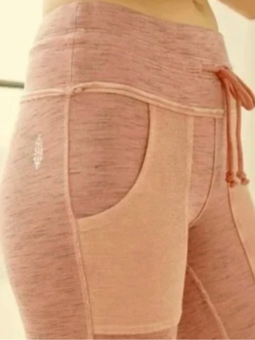 Free People Movement Women’s Pink High-Rise Patchwork Leggings Medium, excellent